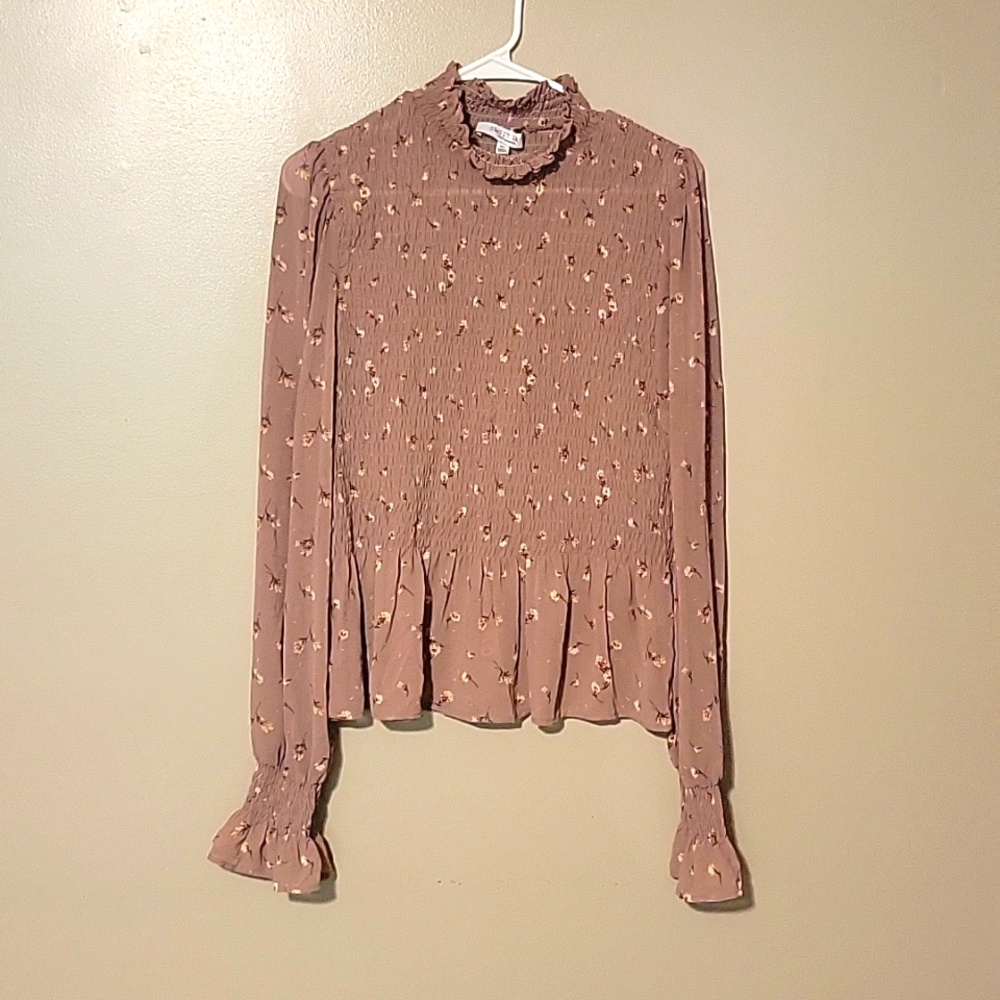 Sweet Rain‎ Blouse Long Sleeve Mauve Womens Size XL